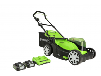 Greenworks G24X2LM41K2X 48V 41cm  Lawnmower with 2 x 24V Batteries 