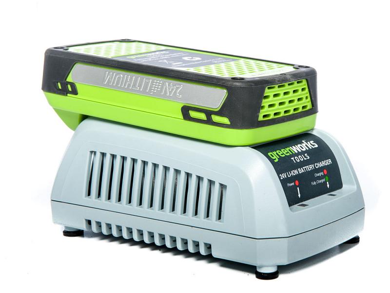 Greenworks G24LTK2 24v Cordless Grass Trimmer & Battery + Charger