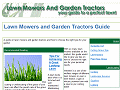 Lawn Mowers and Garden Tractor Guide