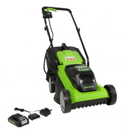 Greenworks 24V 33cm  GD24LM33K2 Lawnmower with 2ah Battery and 2Ah Charger