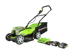 Greenworks 48V 36cm  G24X2LM36K2X Lawnmower with 2 x 24V Batteries and  Charger