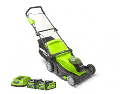 Greenworks G40LM41K2X 40v Cordless Lawnmower + 2 x 2Ah Batteries & Charger