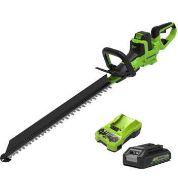 Greenworks 24V Hedge Trimmer HT24L211-01  61cm Cut with Battery and Charger