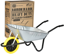 Walsall Builders Wheelbarrow Easiload Galvanised Barrow in a Box Puncture Proof Tyre