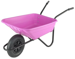 The Walsall Shire Multi Purpose Barrow In A Box - Pink - Pneumatic Wheel