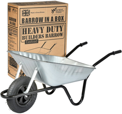 Walsall Easiload Galvanised Builders Barrow in a Box with Pneumatic Tyre