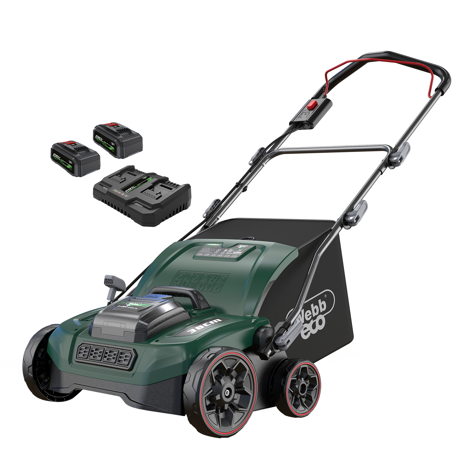 Webb WEV20X2SRB4X 2 in 1 Cordless Scarifier & Lawn Raker 40V