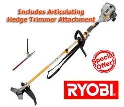 Ryobi RBC-30SES Brushcutter Strimmer & Articulating Hedgecutter Offer